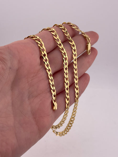 sterling silver 24" gold plated curb chain link necklace