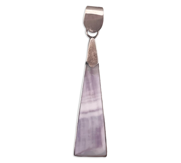 sterling silver 2-5/8" wampum shell pendant