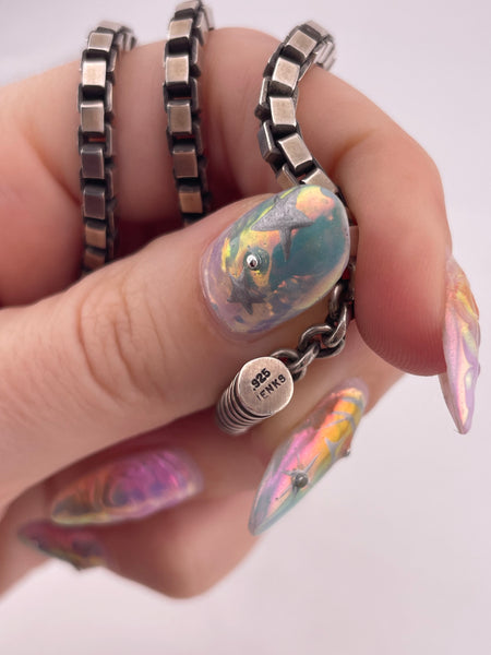 sterling silver Lisa Jenks box chain knot necklace