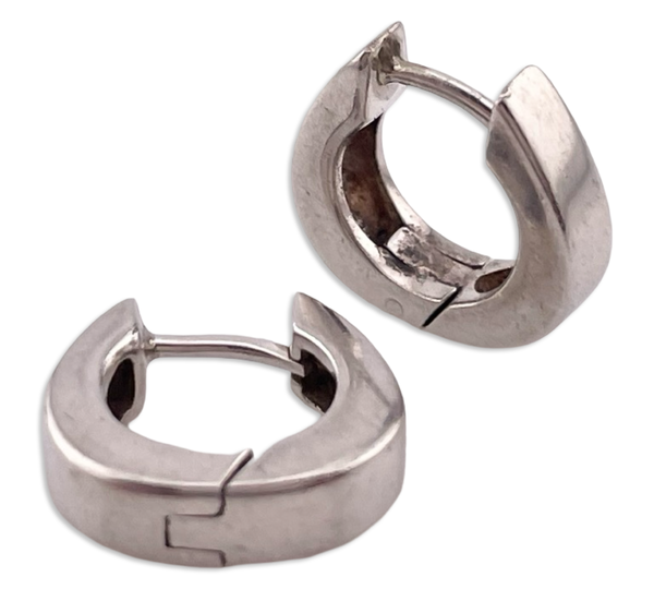 sterling silver Zina stoneless small round hinge hoop earrings