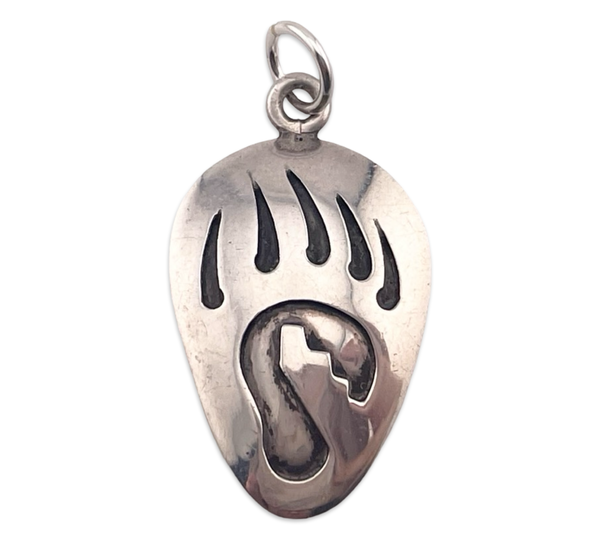 sterling silver A. Jensen bear paw pendant