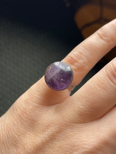 size 4.25 sterling silver Mexican amethyst ring