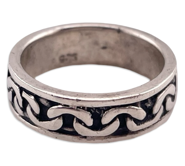 size 5.75 sterling silver chain design band ring