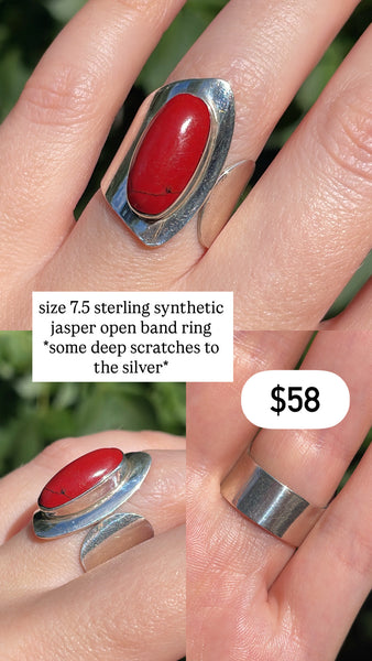 RESERVED PRIVATE LISTING -- sterling silver synthetic jasper ring A10