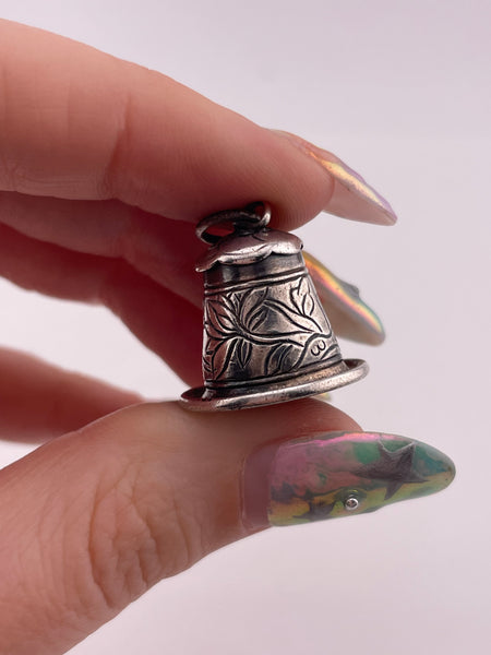 sterling silver bell pendant