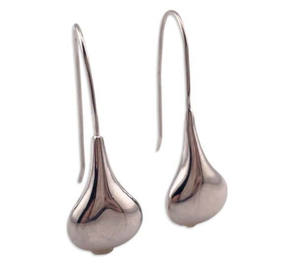 rhodium plated sterling silver stoneless jug dangle threader earrings