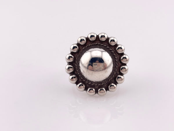 size 7.25 sterling silver dome stamped band ring