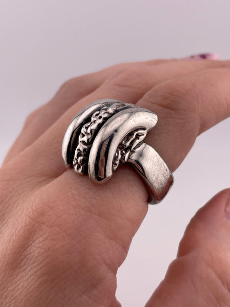 size 7.75 sterling silver electro-form textured ring