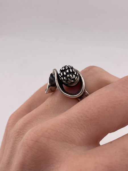 size 5.25 sterling silver stoneless modernist ring