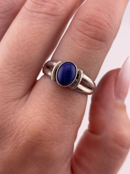 size 7.75 sterling silver lapis ring