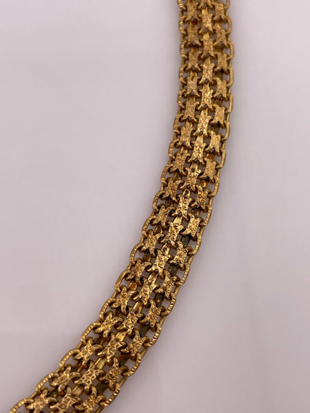 sterling silver gold plated 18" textured chain necklace