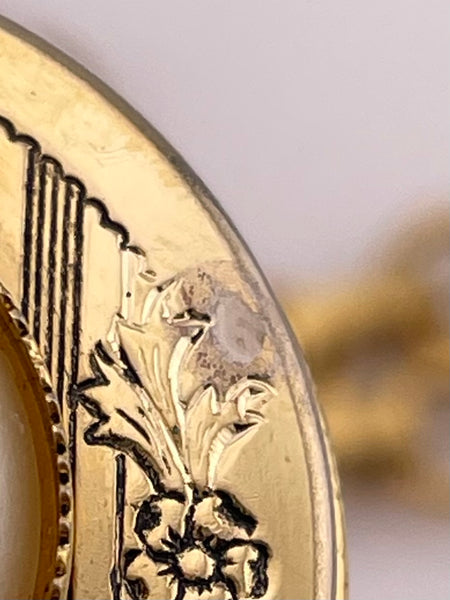 costume 1928 vintage faux pearl locket necklace