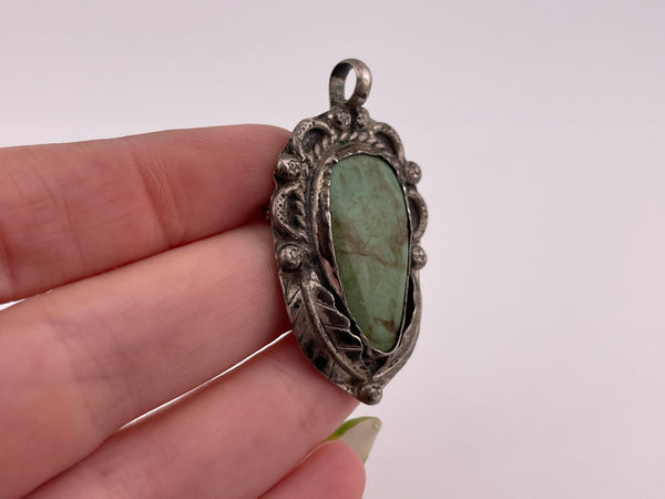 sterling silver turquoise pendant / brooch ***AS IS***