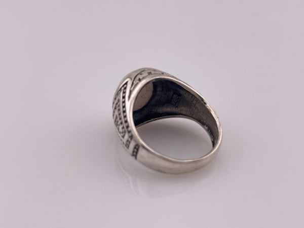 size 6 sterling silver mother of pearl dot design ring
