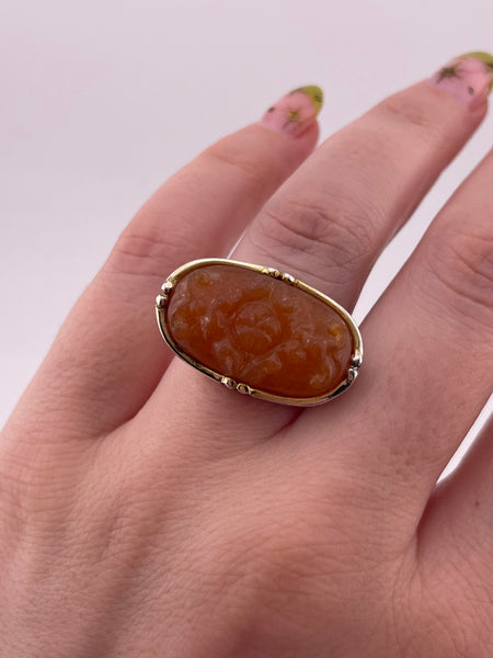 size 6.25 sterling silver carved carnelian ring
