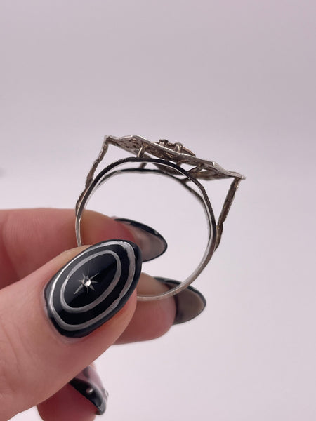 size 12 sterling silver dollar sign ring ***AS IS***