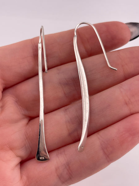 sterling silver stoneless bar dangle earrings