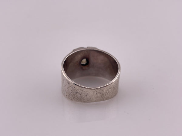 size 7.75 sterling silver moonstone rope border ring