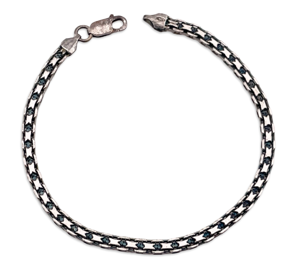 sterling silver 9-1/4" bismark box chain bracelet