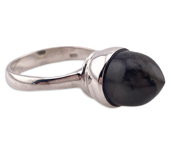 size 8 sterling silver shaped pointy labradorite ring