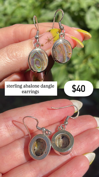 RESERVED PRIVATE LISTING -- sterling silver abalone earrings B8