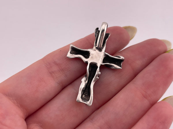 sterling silver pearl cross pendant