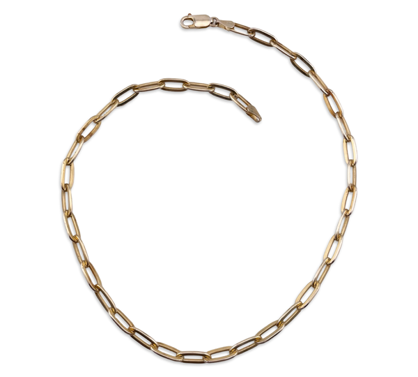 sterling silver 15-3/4" gold wash paperclip chain necklace ***AS IS***