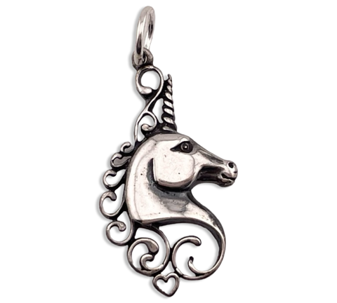 sterling silver unicorn pendant