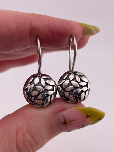 sterling silver Silpada stoneless circle dangle lever-back hook earrings