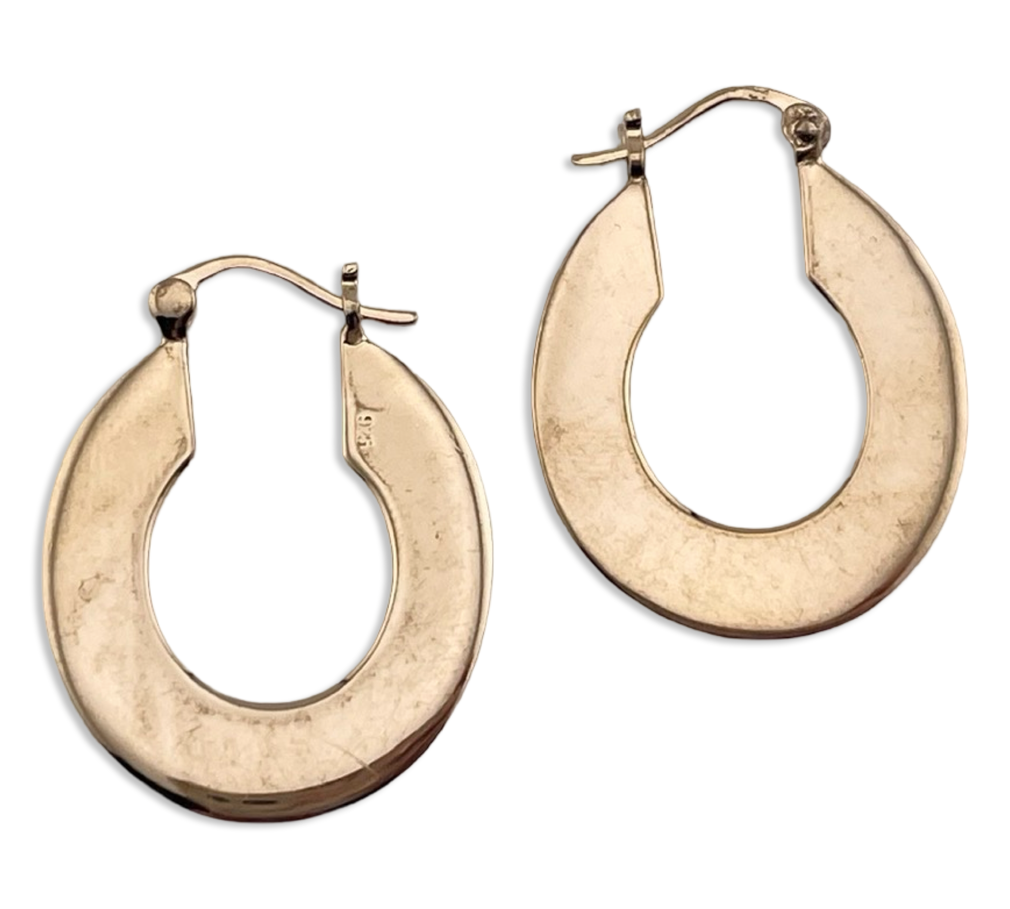 sterling silver gold plated flat hoop earrings