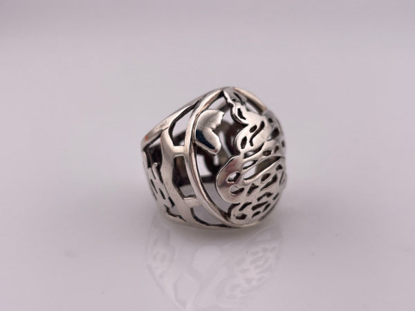 size 9 sterling silver chunky snake design cut-out ring