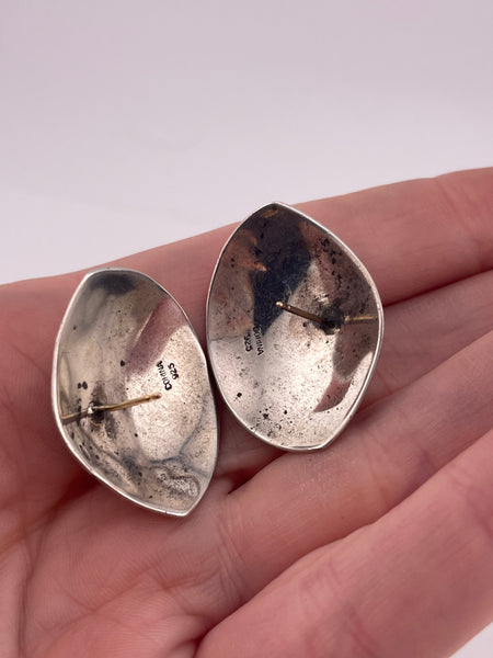 sterling silver hematite post earrings