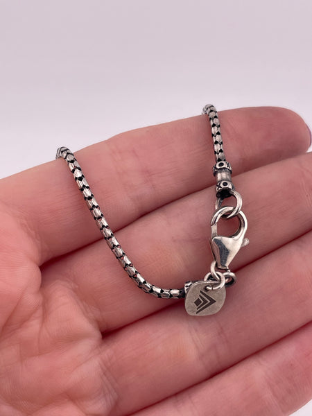 sterling silver 17-1/2" Silpada faceted smoky quartz citrine textured link necklace