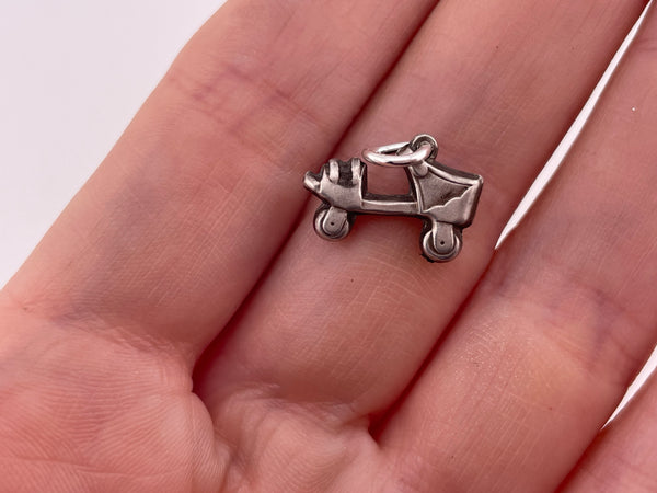 sterling silver puffy roller skate pendant