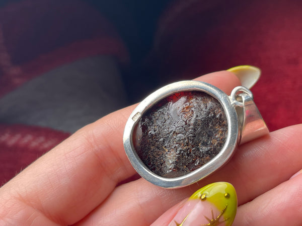 sterling silver amber pendant