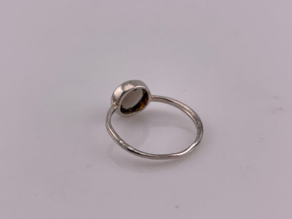 size 8 sterling silver faceted quartz ring