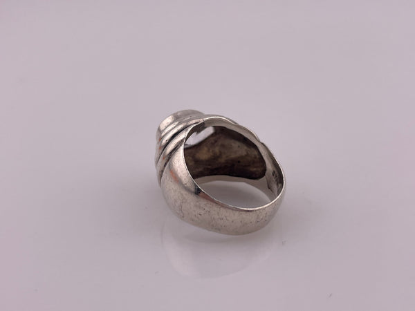 size 6.5 sterling silver chunky faceted rhinestone ring