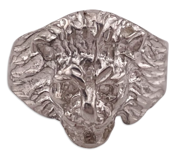 size 5 sterling silver lions head ring