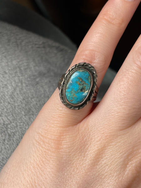 size 5 sterling silver turquosie ring