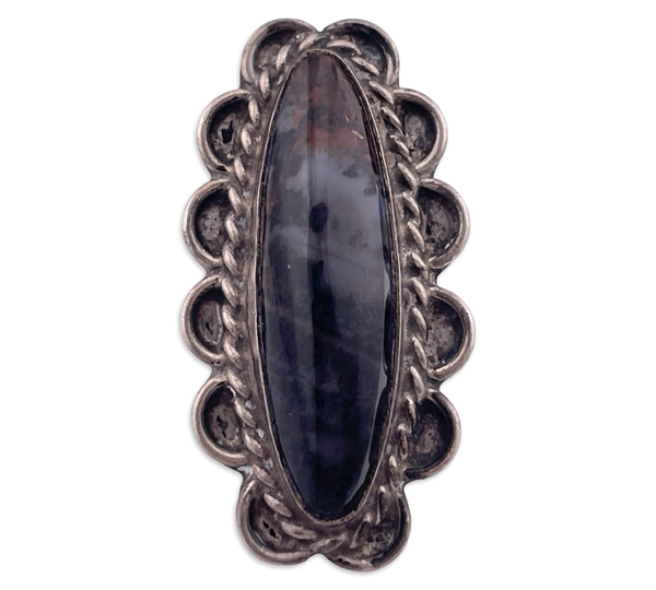 size 4.5 sterling silver petrified wood ring