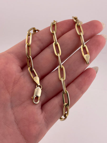 sterling silver 15-3/4" gold wash paperclip chain necklace ***AS IS***
