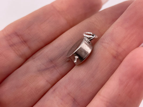 sterling silver alarm clock pendant