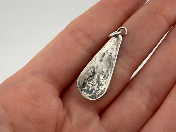 sterling silver crushed turquoise coral peyote bird pendant