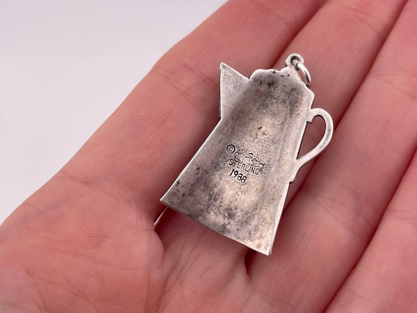 sterling silver 1988 Kit Carson coffee pot kettle pendant