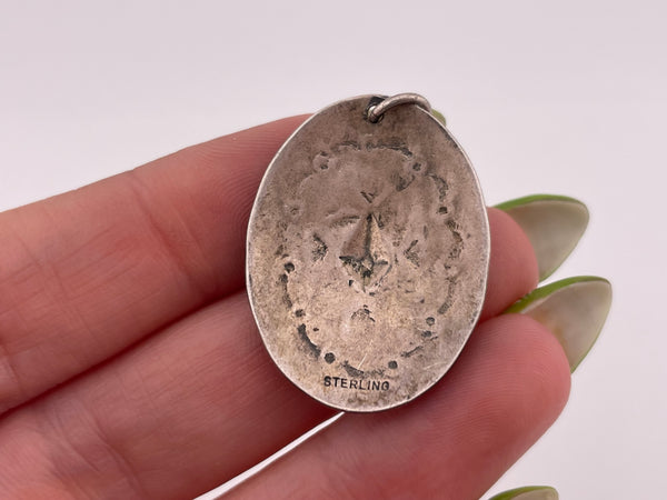 sterling silver concho pendant