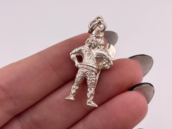 sterling silver solid heavy viking person pendant