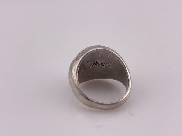 size 7 sterling silver etched dome ring