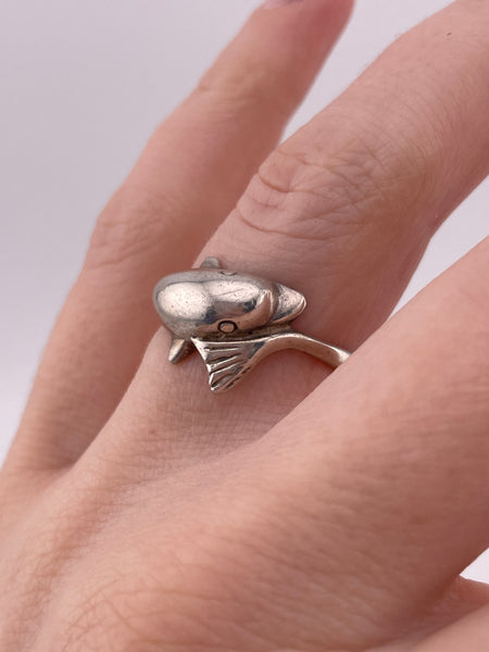 size 6.75 sterling silver dolphin ring