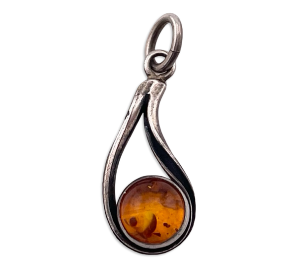 sterling silver amber pendant