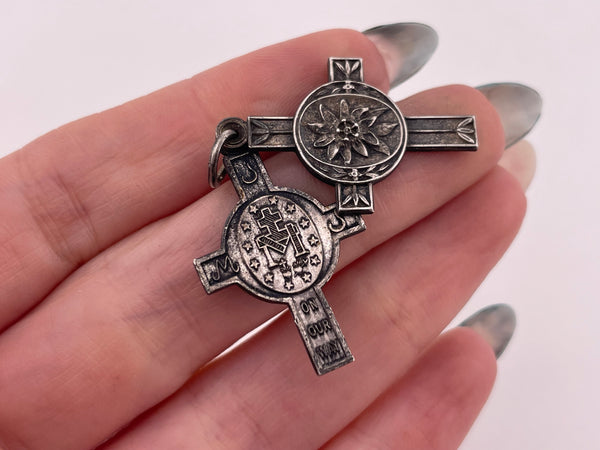 sterling silver religious cross slide pendant